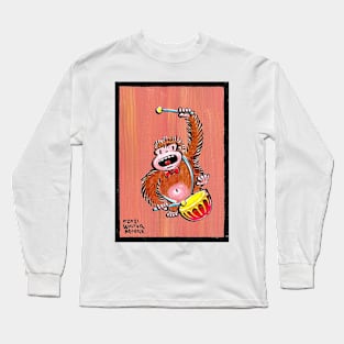 Frenzied Drummer Ape 024 Long Sleeve T-Shirt